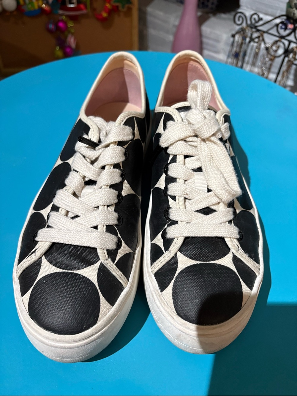 Kate Spade Black & White Polka Dot Canvas Sneakers